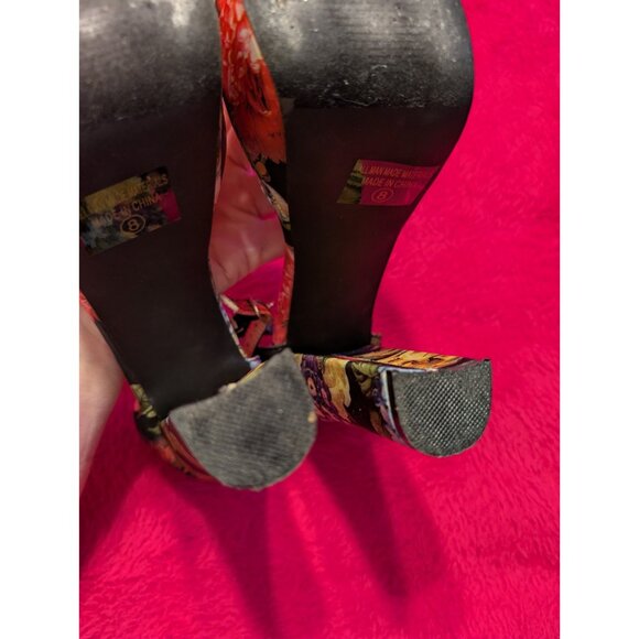 Chase & Chloe Cairo Floral Platform Heels Ankle Strap Clear Strap Size 8 - Picture 9 of 9